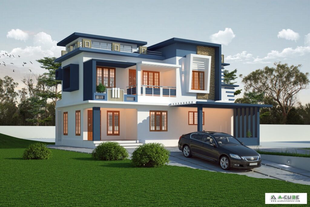 Best Builders In Trivandrum | Contemporary Home Style | A-Cube Creators